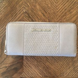Michael Kors Grey Studded Leather Wallet